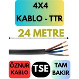 Öznur 4x4 Ttr Kablo Metre Seçenekli (Siyah) - 24 METRE