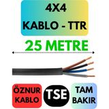 Öznur 4x4 Ttr Kablo Metre Seçenekli (Siyah) - 25 METRE