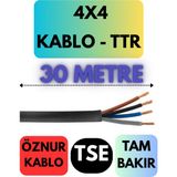 Öznur 4x4 Ttr Kablo Metre Seçenekli (Siyah) - 30 METRE