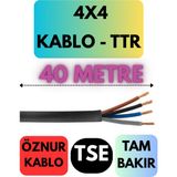 Öznur 4x4 Ttr Kablo Metre Seçenekli (Siyah) - 40 METRE