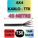 Öznur 4x4 Ttr Kablo Metre Seçenekli (Siyah) - 45 METRE