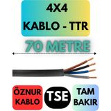 Öznur 4x4 Ttr Kablo Metre Seçenekli (Siyah) - 70 METRE