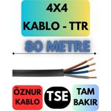 Öznur 4x4 Ttr Kablo Metre Seçenekli (Siyah) - 80 METRE