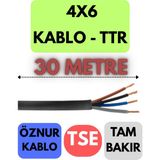 Öznur 4x6 Ttr Kablo Metre Seçenekli (Siyah) - 30 METRE