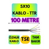 Öznur 5X10 Ttr Kablo (Siyah) Metre Seçenekli - 100 METRE