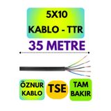Öznur 5X10 Ttr Kablo (Siyah) Metre Seçenekli - 35 METRE