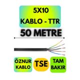 Öznur 5X10 Ttr Kablo (Siyah) Metre Seçenekli - 50 METRE