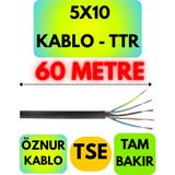 Öznur 5X10 Ttr Kablo (Siyah) Metre Seçenekli - 60 METRE