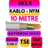 Öznur 5x2,5 Antigron (Nym) Kablo (Gri) Metre Seçenekli - 10 METRE