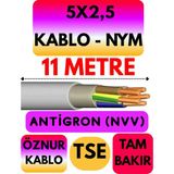Öznur 5x2,5 Antigron (Nym) Kablo (Gri) Metre Seçenekli - 11 METRE