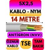 Öznur 5x2,5 Antigron (Nym) Kablo (Gri) Metre Seçenekli - 14 METRE