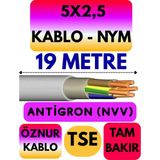 Öznur 5x2,5 Antigron (Nym) Kablo (Gri) Metre Seçenekli - 19 METRE