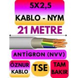 Öznur 5x2,5 Antigron (Nym) Kablo (Gri) Metre Seçenekli - 21 METRE