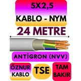 Öznur 5x2,5 Antigron (Nym) Kablo (Gri) Metre Seçenekli - 24 METRE