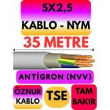 Öznur 5x2,5 Antigron (Nym) Kablo (Gri) Metre Seçenekli - 35 METRE