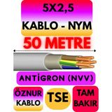 Öznur 5x2,5 Antigron (Nym) Kablo (Gri) Metre Seçenekli - 50 METRE