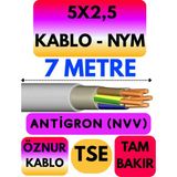 Öznur 5x2,5 Antigron (Nym) Kablo (Gri) Metre Seçenekli - 7 METRE