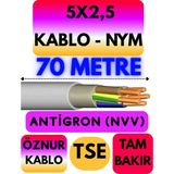 Öznur 5x2,5 Antigron (Nym) Kablo (Gri) Metre Seçenekli - 70 METRE