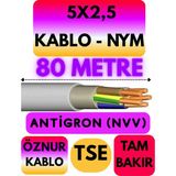 Öznur 5x2,5 Antigron (Nym) Kablo (Gri) Metre Seçenekli - 80 METRE