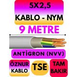 Öznur 5x2,5 Antigron (Nym) Kablo (Gri) Metre Seçenekli - 9 METRE