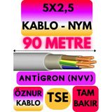 Öznur 5x2,5 Antigron (Nym) Kablo (Gri) Metre Seçenekli - 90 METRE