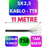Öznur 5x2,5 Ttr Kablo (Siyah) Metre Seçenekli - 11 METRE