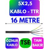 Öznur 5x2,5 Ttr Kablo (Siyah) Metre Seçenekli - 16 METRE