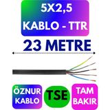 Öznur 5x2,5 Ttr Kablo (Siyah) Metre Seçenekli - 23 METRE