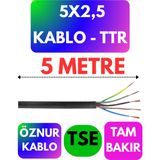 Öznur 5x2,5 Ttr Kablo (Siyah) Metre Seçenekli - 5 METRE