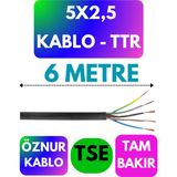 Öznur 5x2,5 Ttr Kablo (Siyah) Metre Seçenekli - 6 METRE