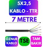 Öznur 5x2,5 Ttr Kablo (Siyah) Metre Seçenekli - 7 METRE