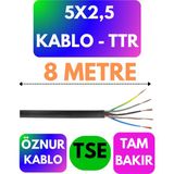 Öznur 5x2,5 Ttr Kablo (Siyah) Metre Seçenekli - 8 METRE