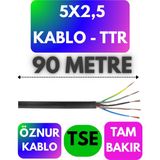 Öznur 5x2,5 Ttr Kablo (Siyah) Metre Seçenekli - 90 METRE