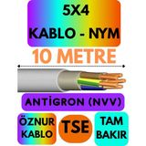 Öznur 5x4 Antigron (Nym) Kablo (Gri) Metre Seçenekli - 10 METRE
