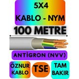 Öznur 5x4 Antigron (Nym) Kablo (Gri) Metre Seçenekli - 100 METRE