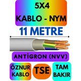 Öznur 5x4 Antigron (Nym) Kablo (Gri) Metre Seçenekli - 11 METRE
