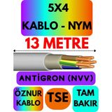 Öznur 5x4 Antigron (Nym) Kablo (Gri) Metre Seçenekli - 13 METRE