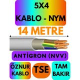 Öznur 5x4 Antigron (Nym) Kablo (Gri) Metre Seçenekli - 14 METRE