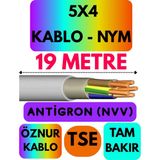 Öznur 5x4 Antigron (Nym) Kablo (Gri) Metre Seçenekli - 19 METRE