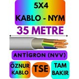 Öznur 5x4 Antigron (Nym) Kablo (Gri) Metre Seçenekli - 35 METRE