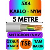 Öznur 5x4 Antigron (Nym) Kablo (Gri) Metre Seçenekli - 5 METRE