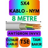 Öznur 5x4 Antigron (Nym) Kablo (Gri) Metre Seçenekli - 8 METRE