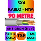 Öznur 5x4 Antigron (Nym) Kablo (Gri) Metre Seçenekli - 90 METRE