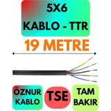 Öznur 5x6 Ttr Kablo (Siyah) Metre Seçenekli - 19 METRE
