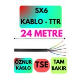 Öznur 5x6 Ttr Kablo (Siyah) Metre Seçenekli - 24 METRE
