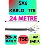 Öznur 5x6 Ttr Kablo (Siyah) Metre Seçenekli - 24 METRE
