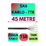 Öznur 5x6 Ttr Kablo (Siyah) Metre Seçenekli - 45 METRE