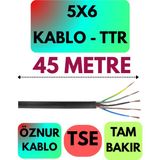 Öznur 5x6 Ttr Kablo (Siyah) Metre Seçenekli - 45 METRE