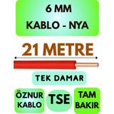 Öznur 6 mm Nya Kablo Metre Seçenekli (Kırmızı) - 21 METRE