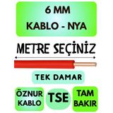 Öznur 6 Mm Nya Kablo Metre Seçenekli (Kırmızı)